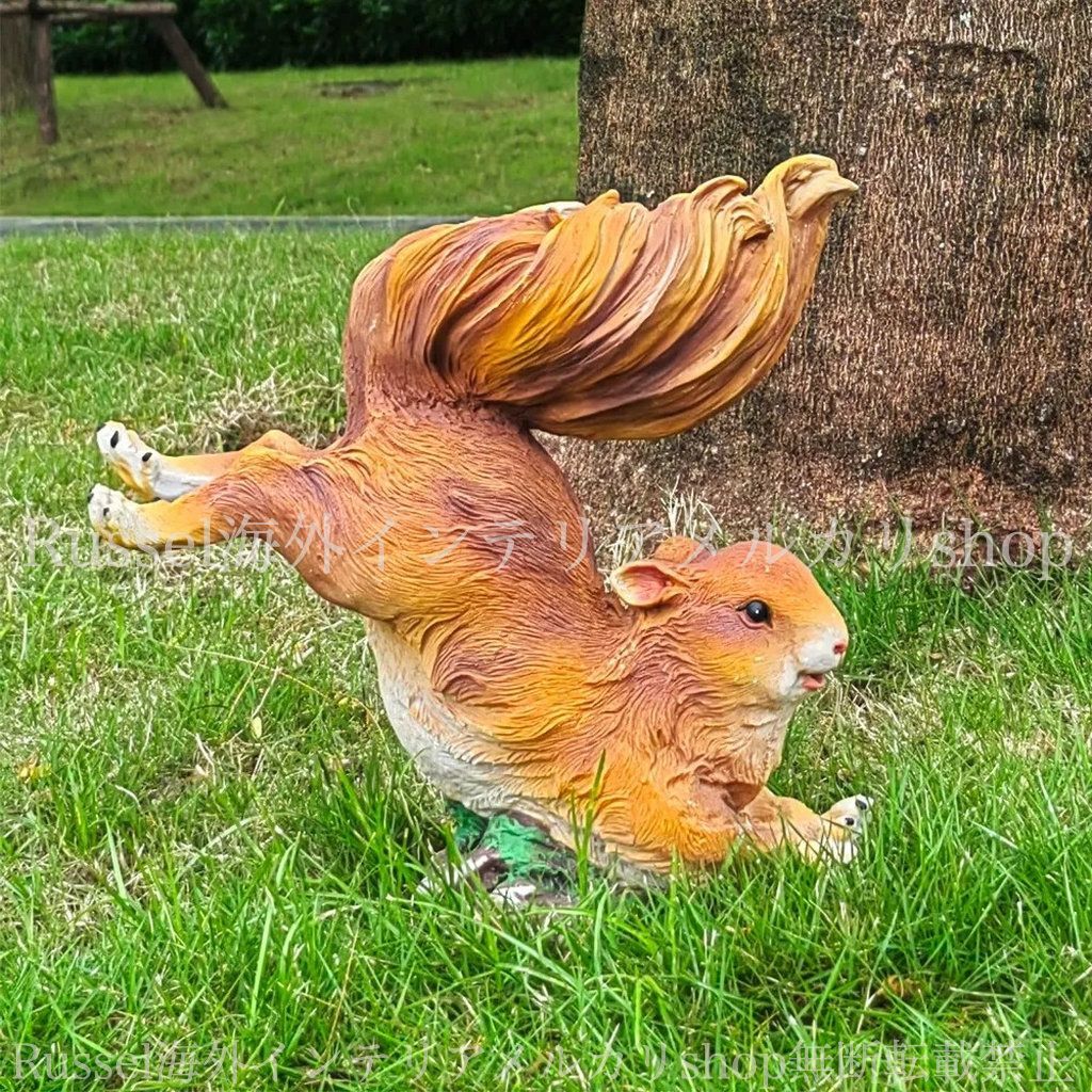 ガーデンオブジェ リス 樹脂 リアル りす 彫刻 かわいい 小動物 アニマル 動物 ガーデニング 雑貨 ガーデン雑貨 ガーデンインテリア ガーデン インテリア 庭の装飾 お洒落 おしゃれ 8-14