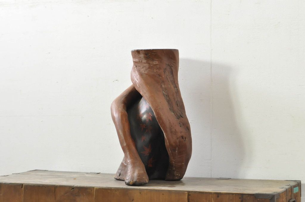 事前問合せ必須 花台 和製ビンテージ 工芸品 日光 鈴木島吉作 総漆塗り 飾り台 ヴィンテージ リペア 発送まで3週間前後 R-080252