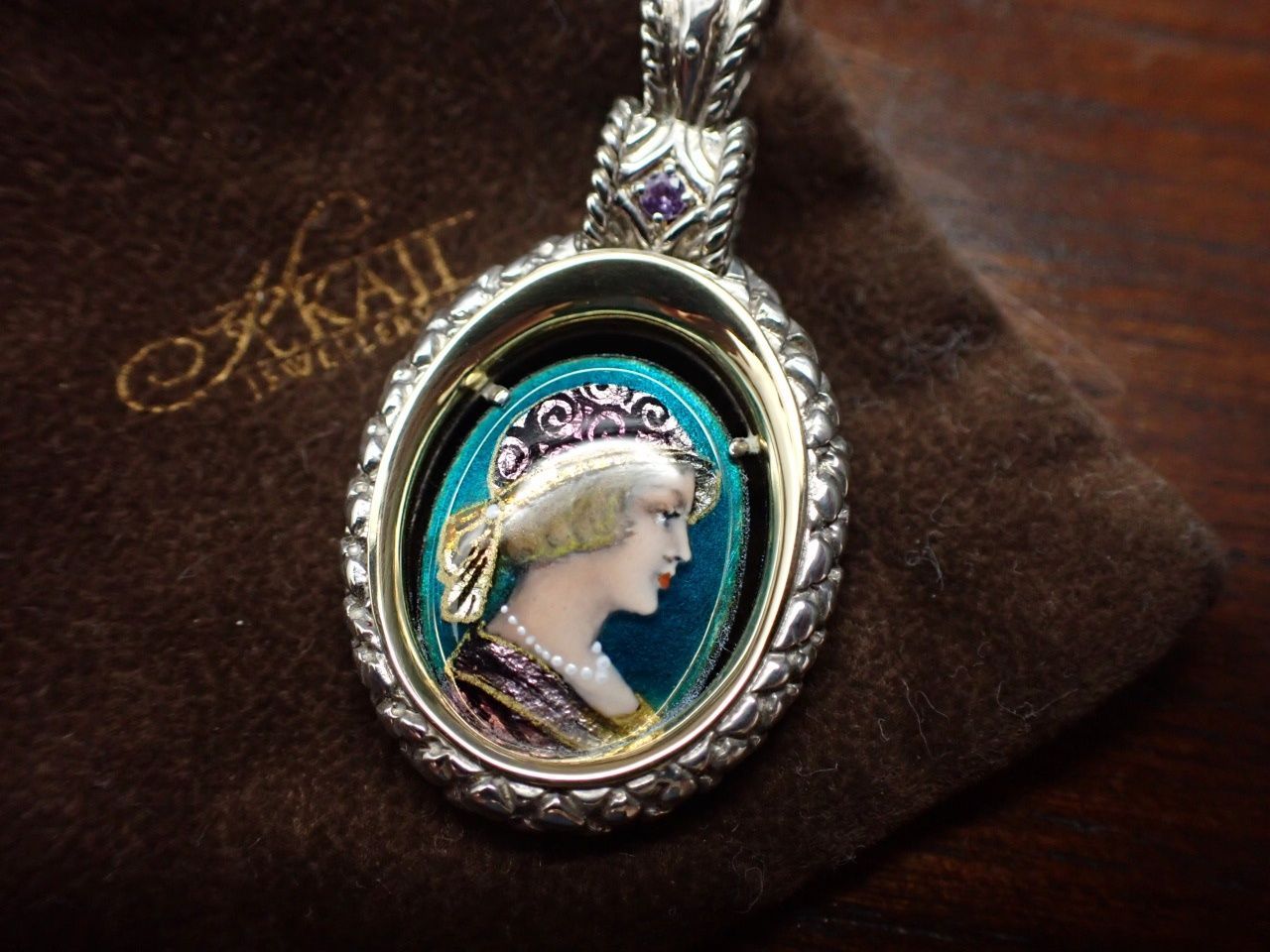 梶光夫 X C.CHERON エマーユ七宝ジュエリー K18/SILVER ペンダント