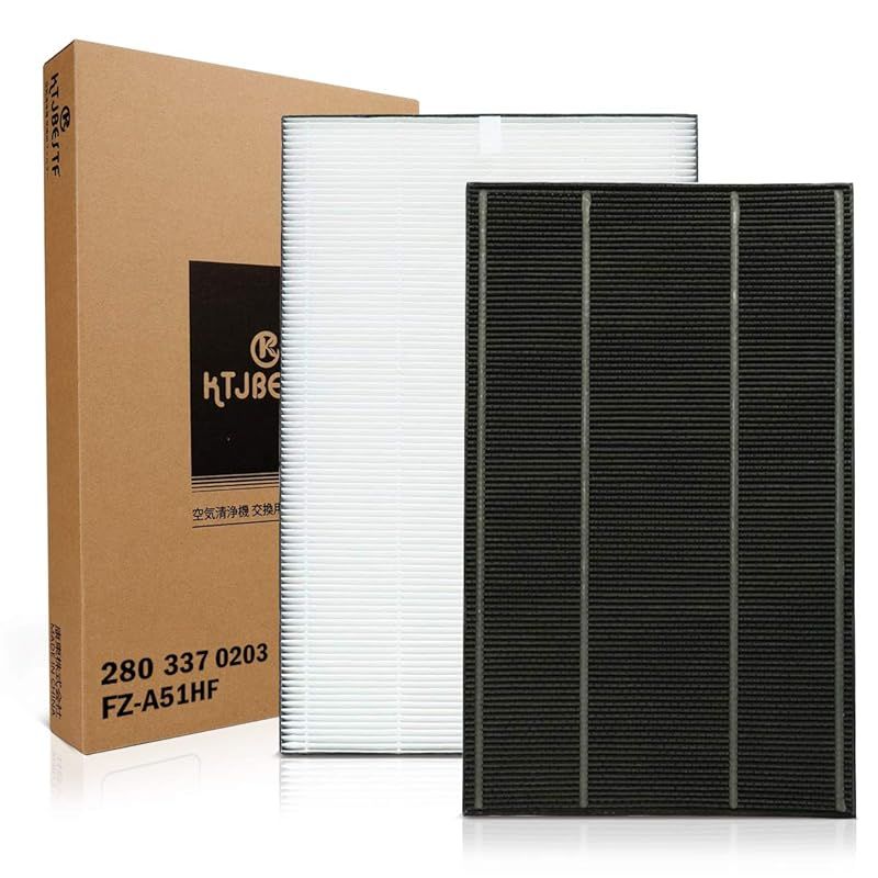 KTJBESTF 空気清浄機用交換フィルター 集じんフィルター FZ-A51HF 1枚 と 脱臭フィルター 2803370203 1枚 空気清浄機FU-A51 FU-B51 FU-D51 交換用フィルター FU-E51-W 集塵フィルター FU- 1