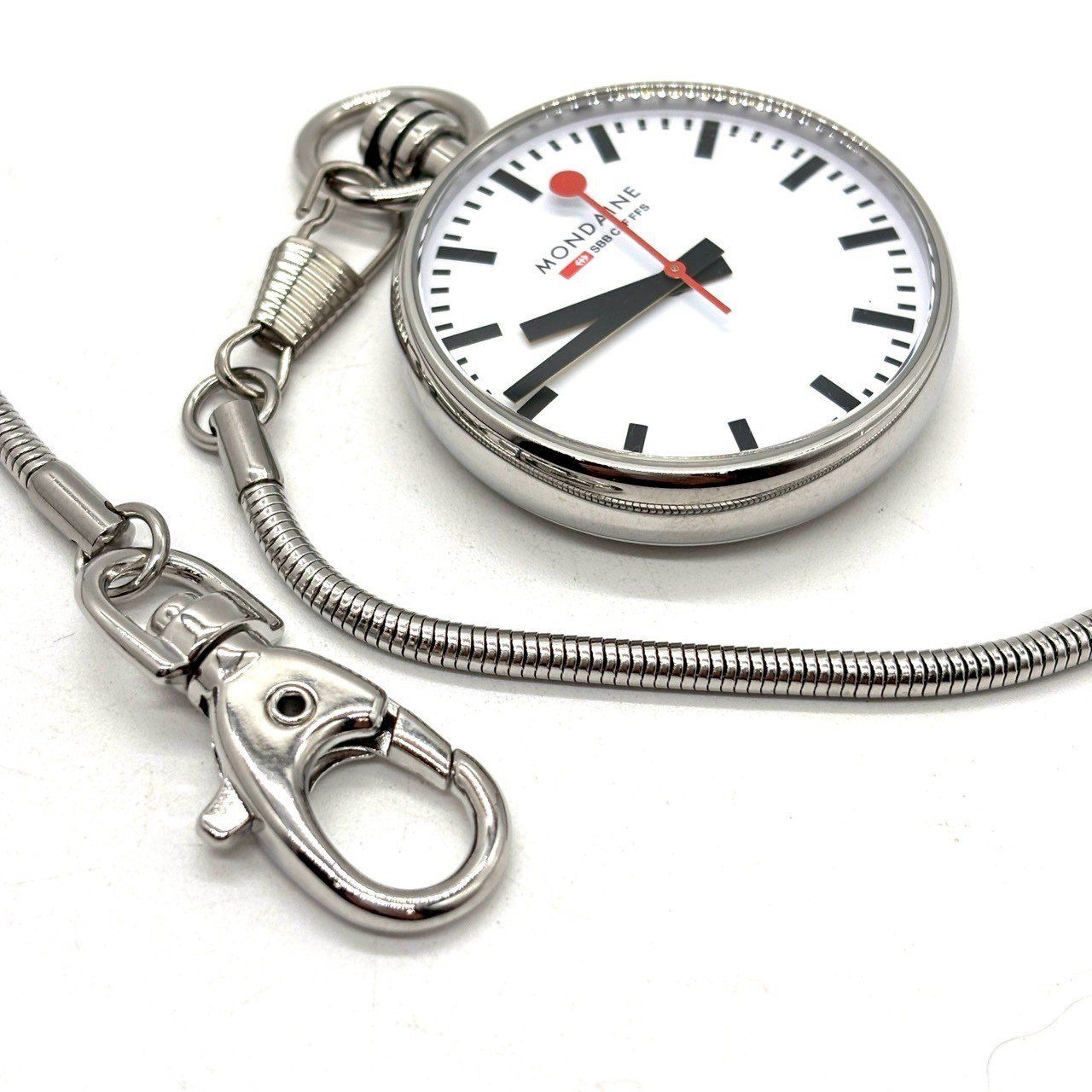 時を刻む芸術 MONDAINE モンディーン 鉄道 公式時計 SBB 懐中時計 スイス製 付属品完備 シルバー