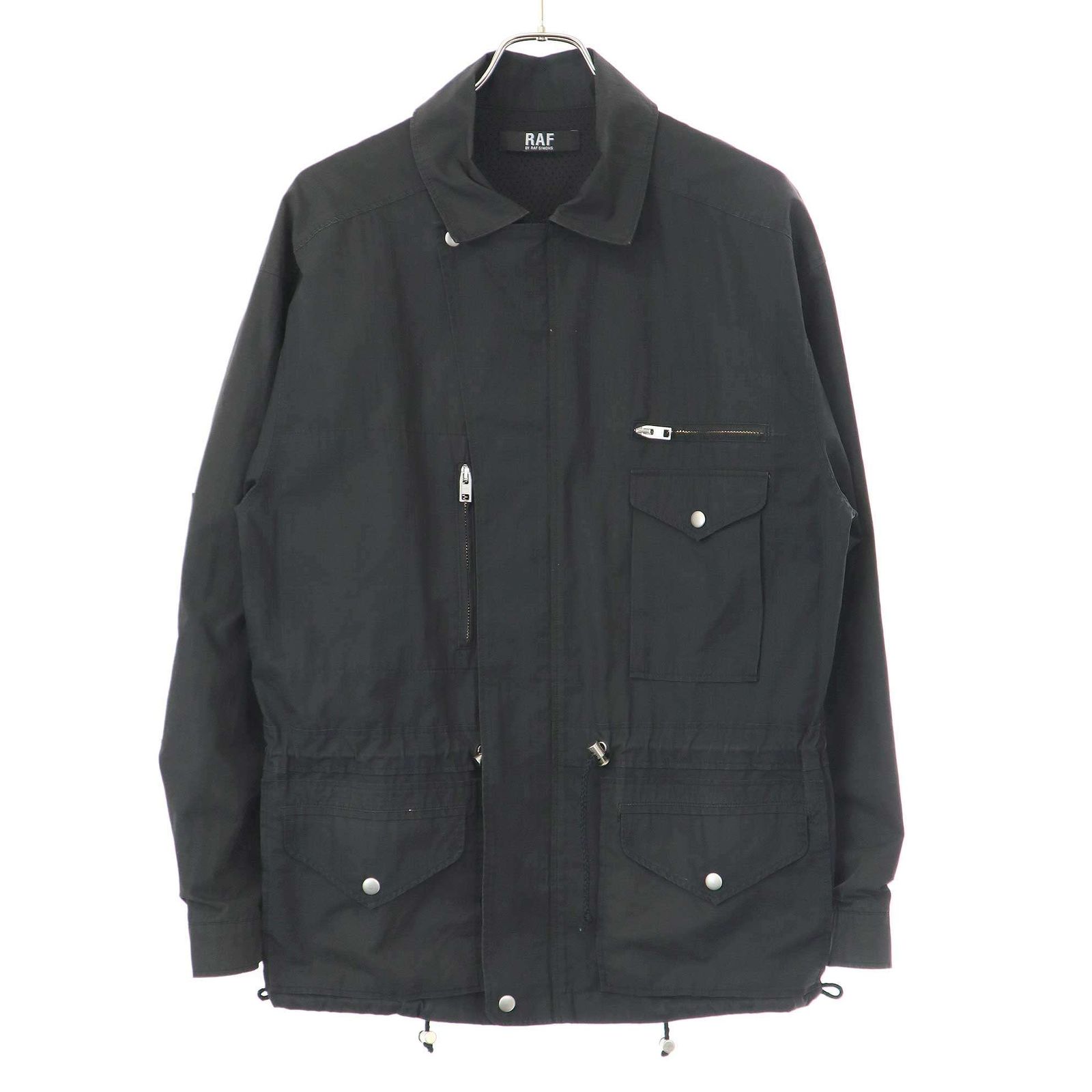RAF BY RAF SIMONS ラフバイラフシモンズ マルチポケット ジップアップコットンジャケット  ブラック 44 RAF BY RAF SIMONS ラフバイラフシモンズ マルチポケット ジップアップ
