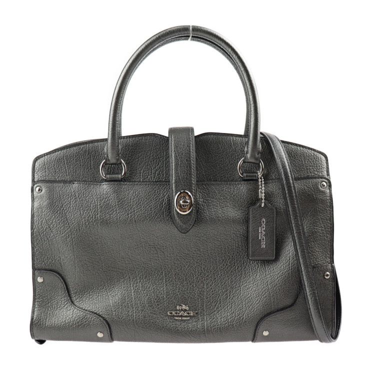 COACH 2way ショルダーバッグ メタリックグレー COACH コーチ 