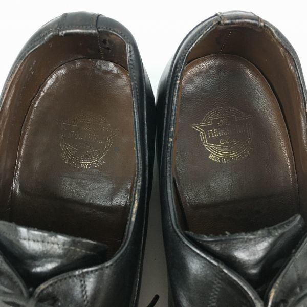 80s以前 Vintageタグ　FLORSHEIM/フローシャイム　プレーントゥ/ビジネスシューズ〈黒/BLACK/ブラック〉　サイズ9D/26.0-26.5-27.0程度/men's 管NO.ZB-215 80s以前 Vintageタグ FLORSHEIM/フローシャイム プレーントゥ/ビジネス