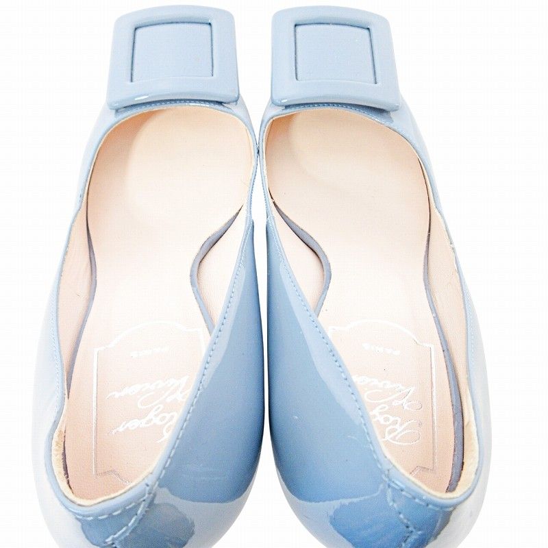 美品 Roger Vivier エナメル バックル パテント パンプス36 ROGER VIVIER - ロジェヴィヴィエ スクエアバックル エナメル
