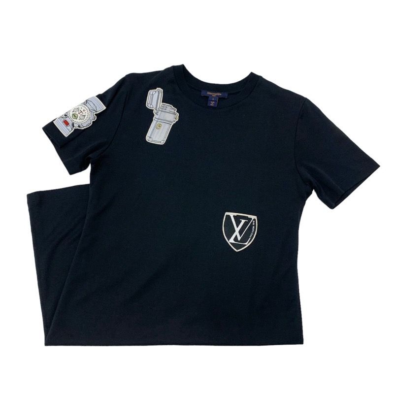 ルイヴィトン LOUIS VUITTON ワンピース コットン ブラック 黒 ロゴ 