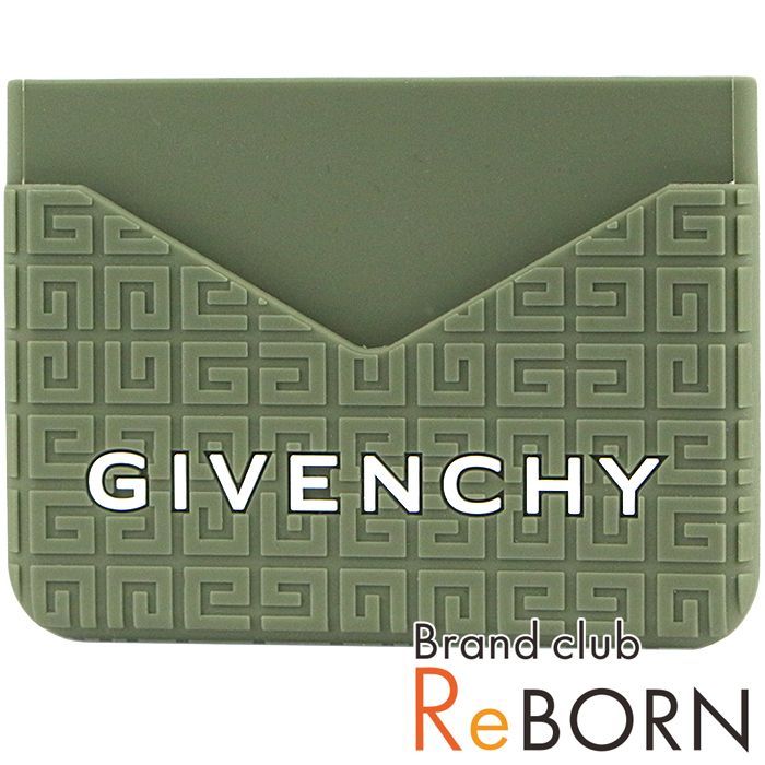 〔 〕ジバンシィ|GIVENCHY エンボスロゴ カードケース|カードホルダー ラバー カーキグリーン BK60EJK1QP 305
