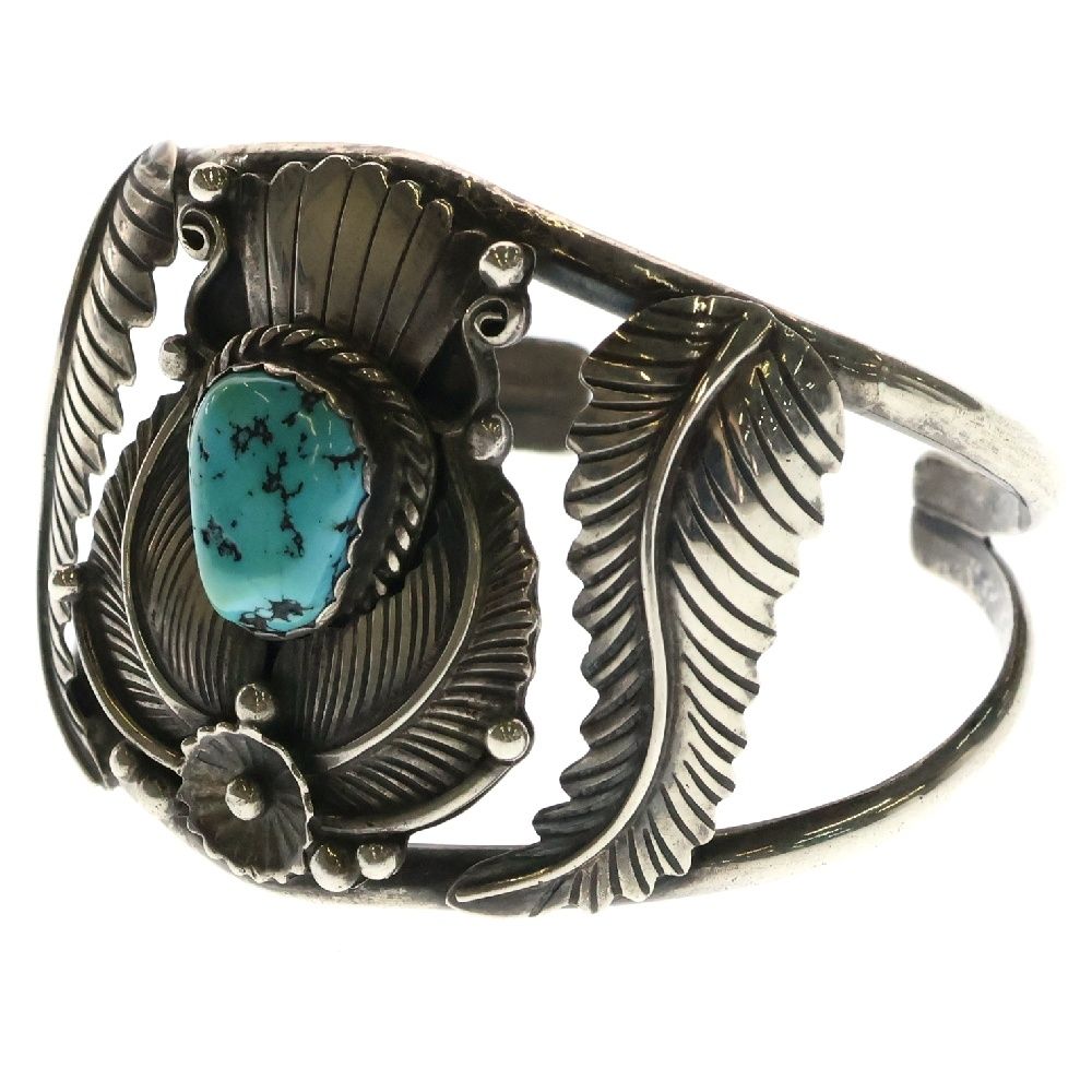 INDIAN JEWELRY インディアンジュエリー ナバホ族 EJ刻印 ターコイズ バングル ブレスレット シルバー