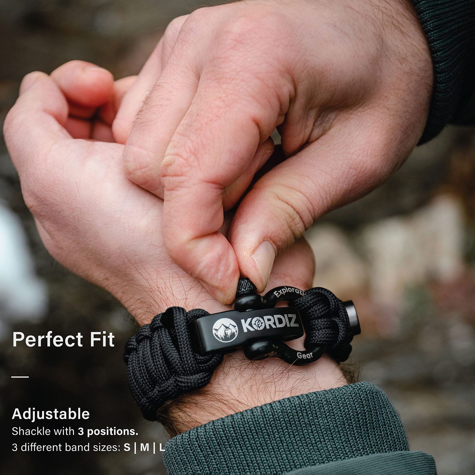 KORDIZ Survivor パラコードApple Watchバンド Apple Watch Series 8/7/6/5/4/3/2/1/SEu0026Ultra対応 - 42mm 44mm 45mm 49mm [ブラック] [M for 42/44/45mm] Survivor Apple KORDIZ 49mm パラ :