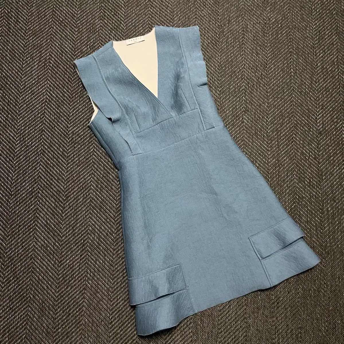 OS SANDRO サンドロ 青 ミニ ワンピース