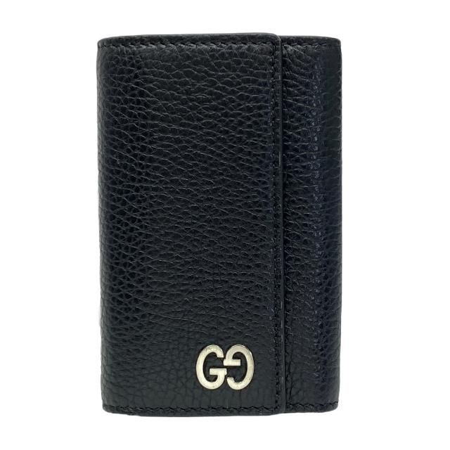 GUCCI グッチ 473924 6連 キーケース キーフック キーリング 小物 レザー ブラック