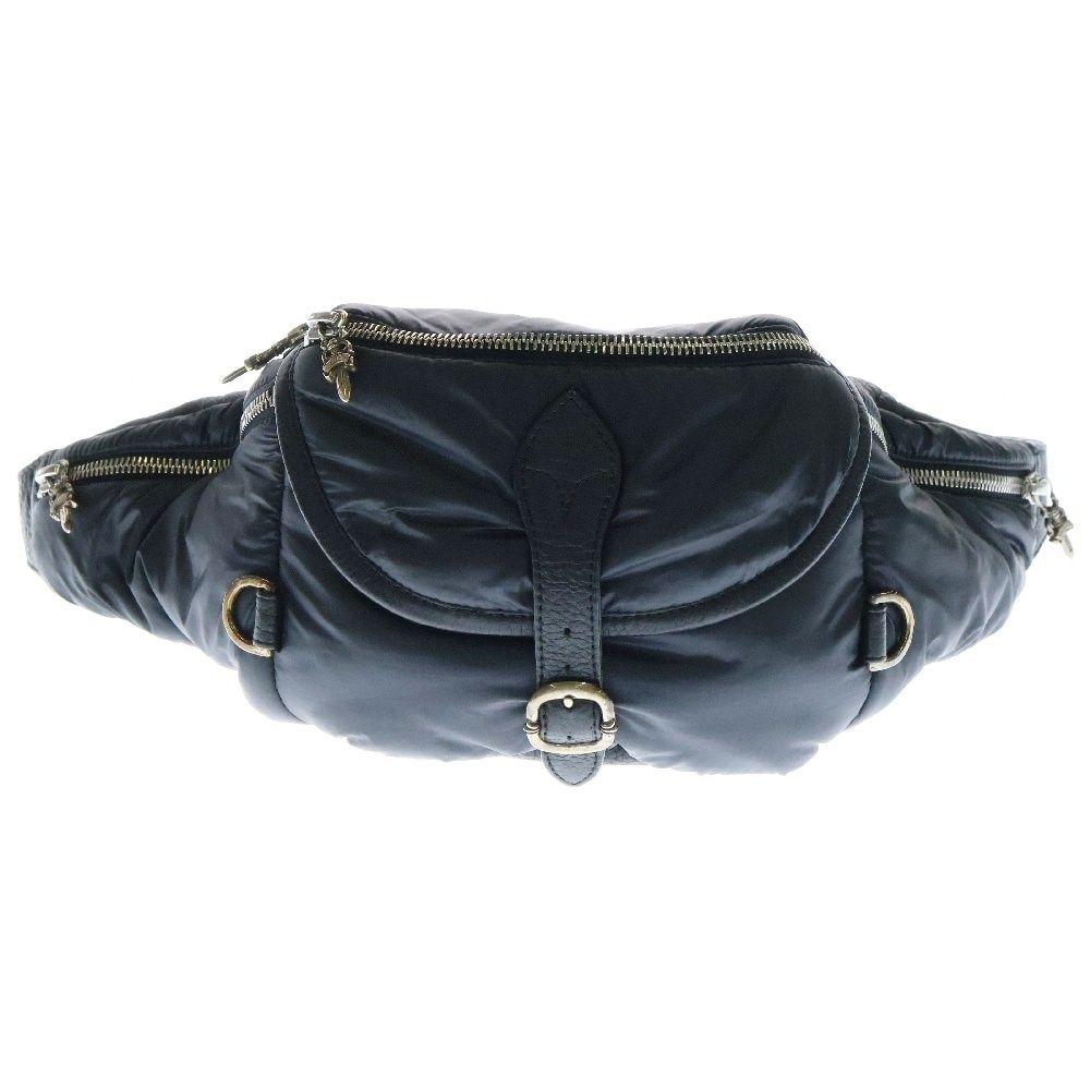 CHROME HEARTS クロムハーツ 1 SNAT PACK スナットパック ダガージップガンスリンガーベルト ナイロン切替 レザーウエストバッグ ブラック