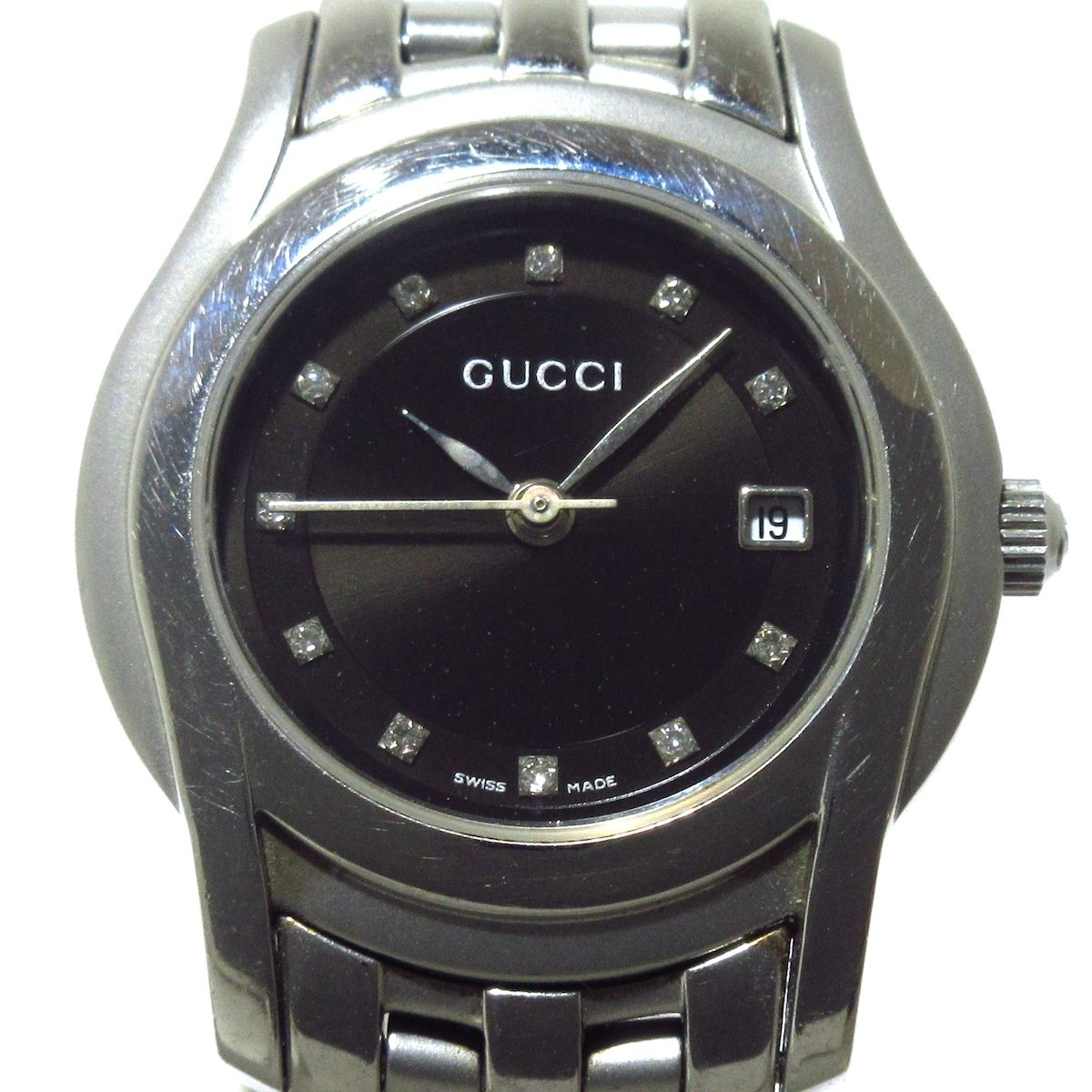 GUCCI グッチ 腕時計 - 5500L レディース ダイヤインデックス 黒