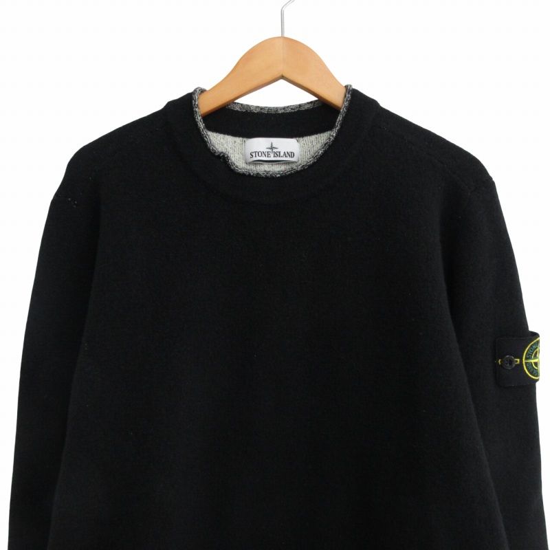 STONE  / ニット・セーター(厚手)/M/ウール/BLK/7715543C1 ストーンアイランド STONE ISLAND 22AW Wool Blend Pullover コンパス