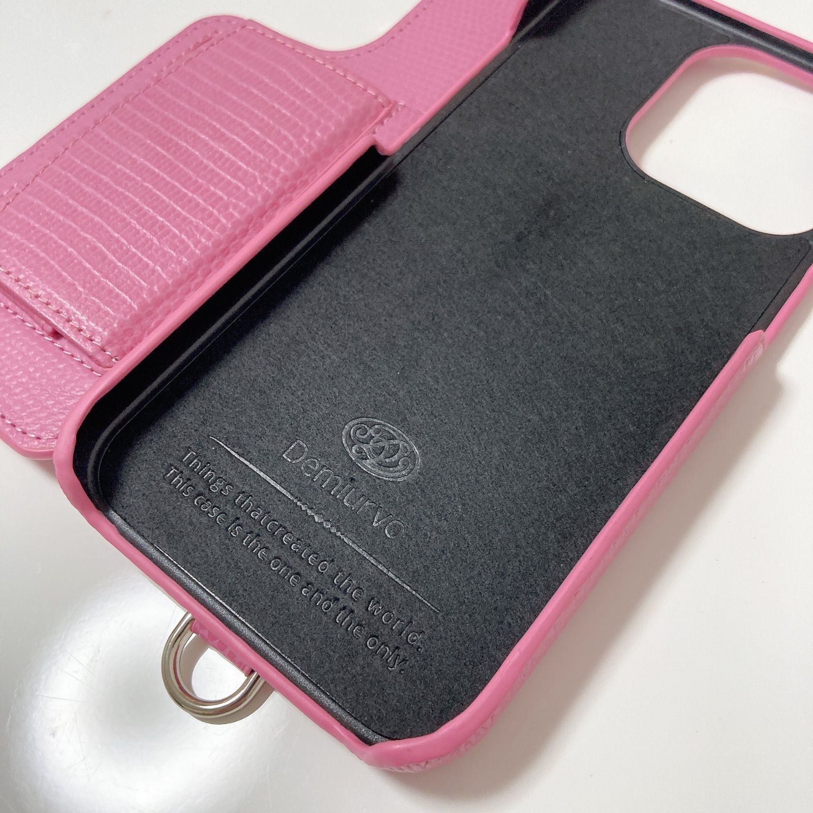 Demiu ピンク レザー iPhoneケース　iPhone14 デミュウ DEMIU 【Demiu / デミュ】BALLON iPhone14Pro iPhoneケース