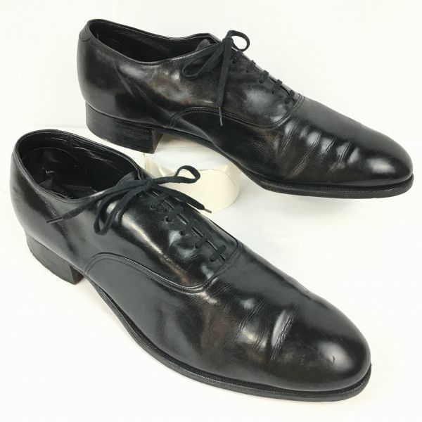 交換OK 60s-70s?Vintage Edgerton|エジャートン プレーントゥ|ビジネスシューズ 黒|BLACK size8|26.0程度 |メンズ 菅NO.WZB-214<sale>