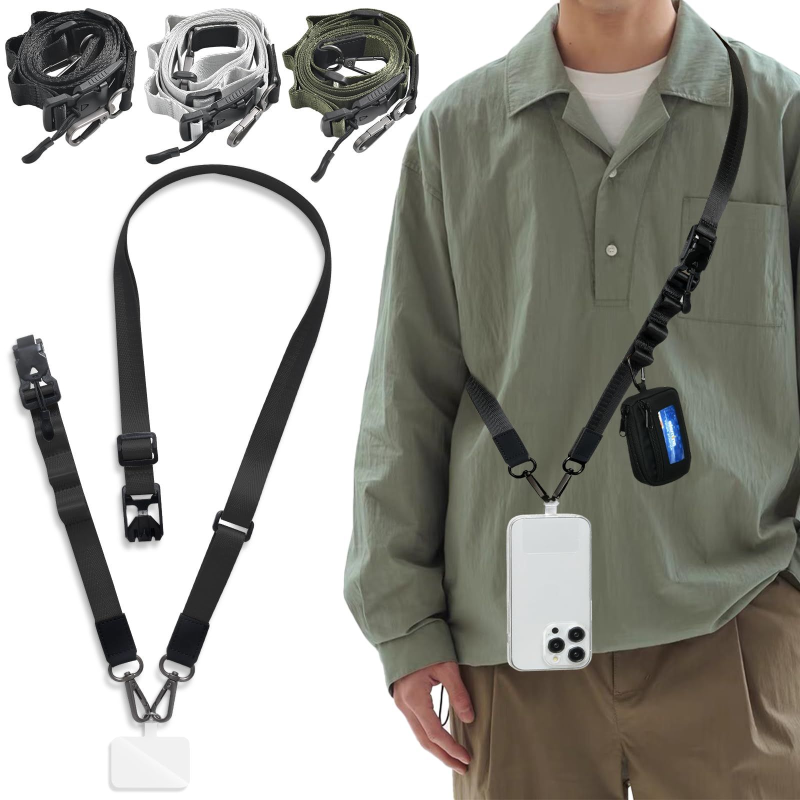 新品 [Ganve] スマホストラップ 斜めがけ 首掛け 肩掛け 【バックル