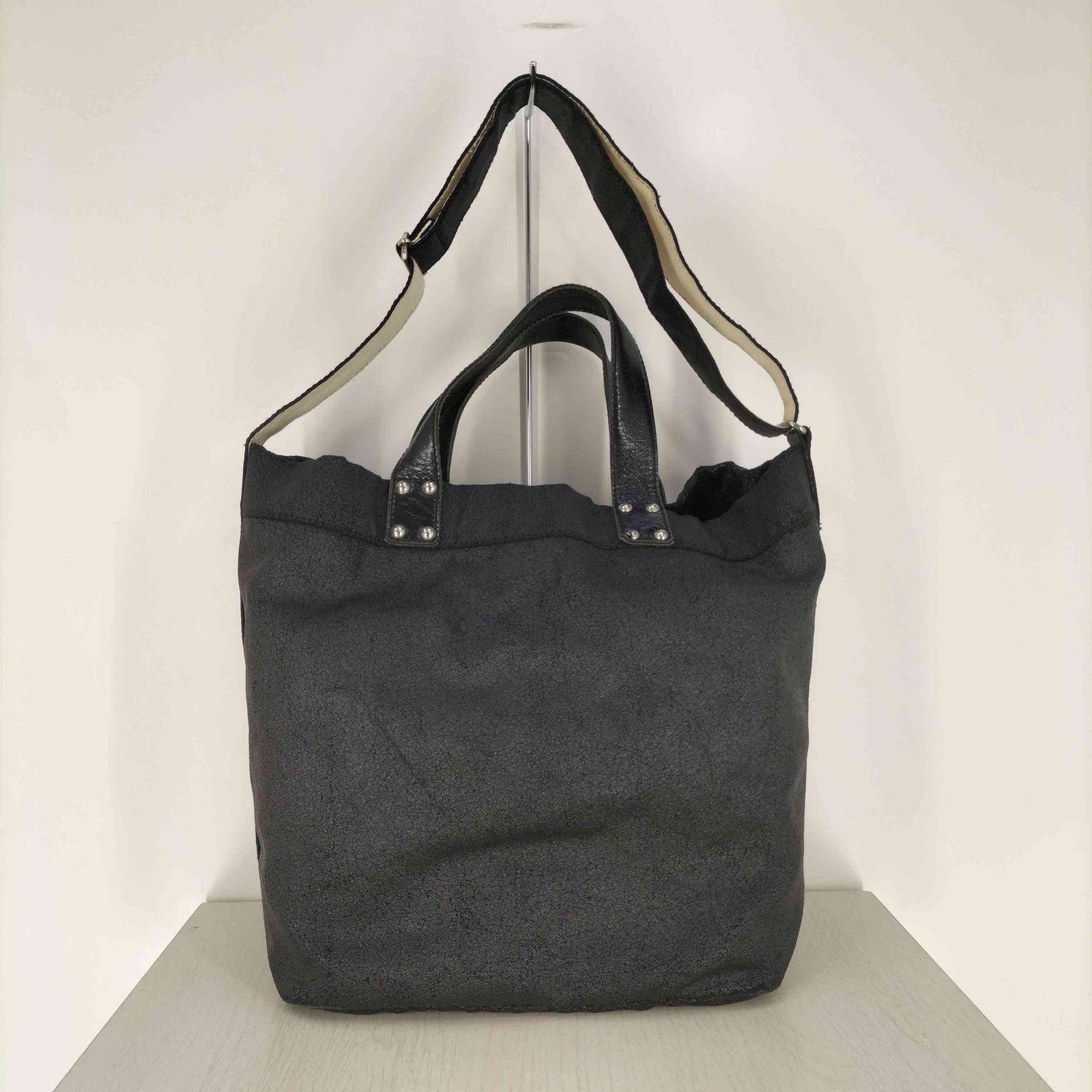 トリココムデギャルソンレザーショルダーバッグブラック2way