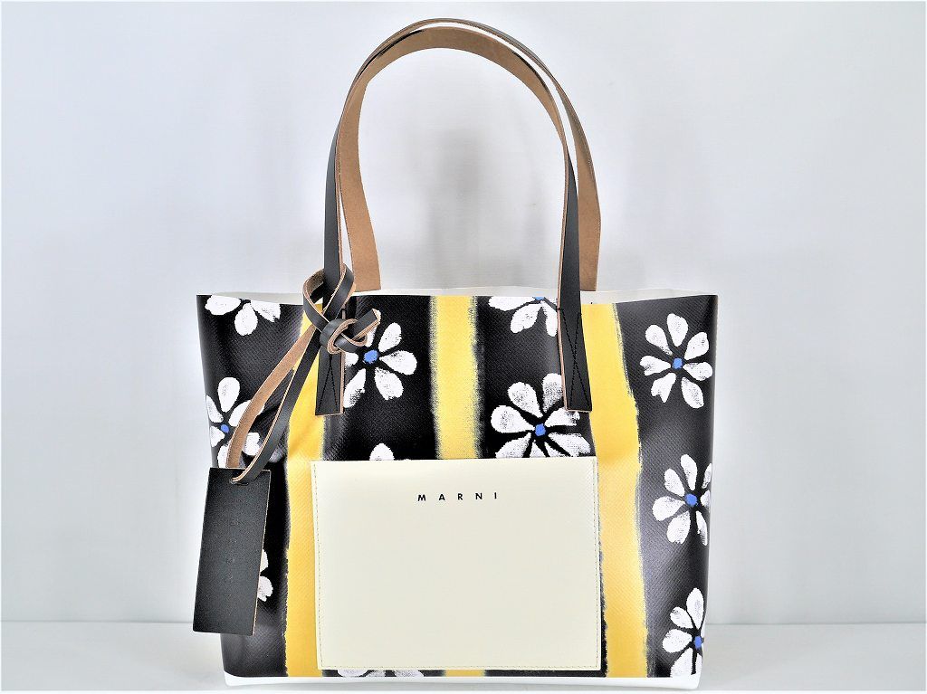 s23t-0054t【中古】【未使用】MARNI マルニ 花柄 プリント トート