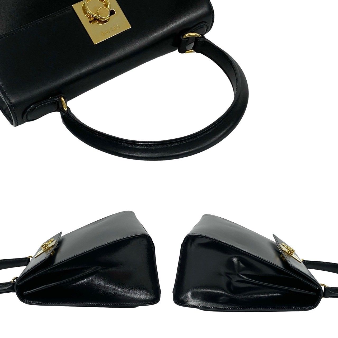 未使用保管品 袋付 CELINE セリーヌ リング金具 ロゴ カーフ