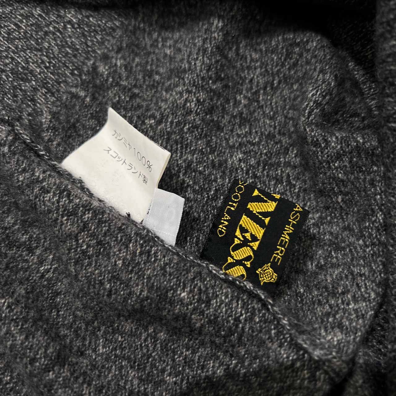 スコットランド製 80s カシミヤ100% SCOTNESS モックネック カシミア 
