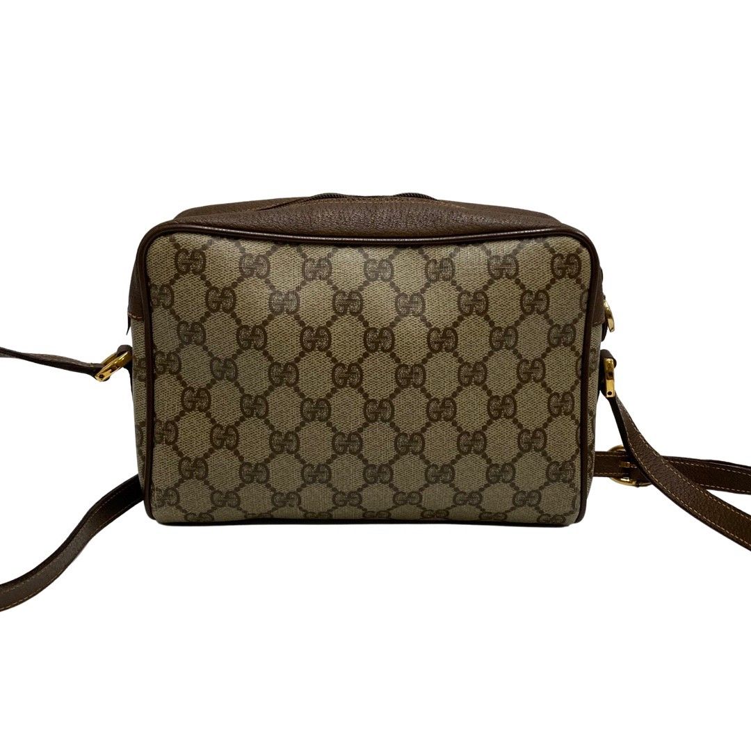 極 美品 GUCCI グッチ オールドグッチ ヴィンテージ シェリーライン GG 金具 レザー ショルダーバッグ サコッシュ ブラウン 33571