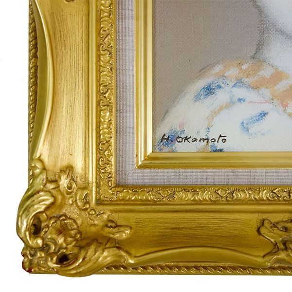 花*歳様 油絵　赤いばら　岡本半三　F6号 油彩画 岡本半三 「舞妓」 F3号 額付き Y656 - メルカリ