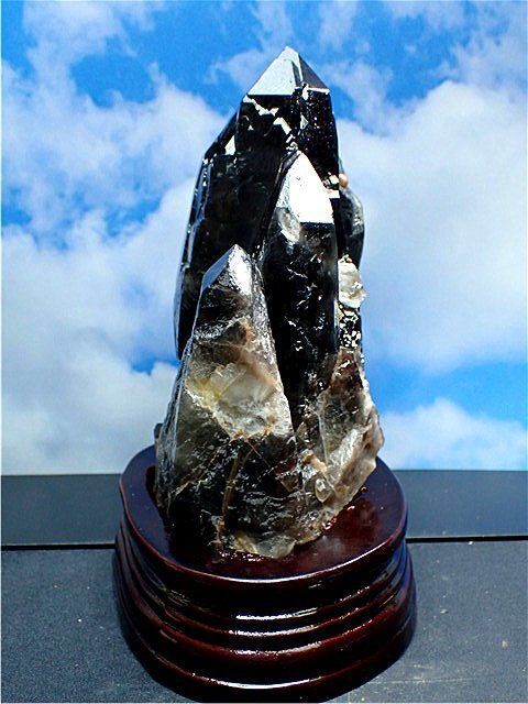 AAA級【魔除け】◆天然モリオン(黒水晶）クラスターB81C6/143C02 約：1265g AAA級【魔除け】◇天然モリオン(黒水晶）クラスター