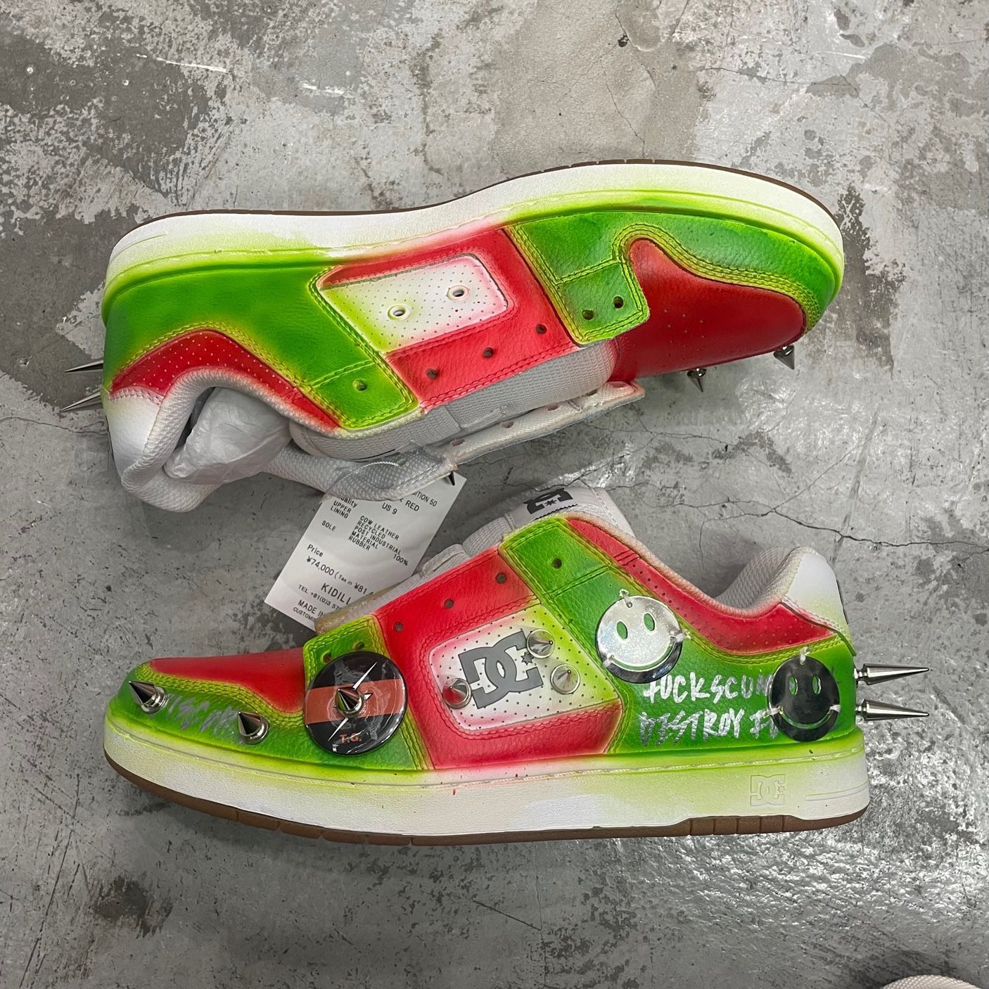 定価81400円 新品 KIDILL CUSTOMISED SNEAKERS COLLAB WITH DC SHOES 