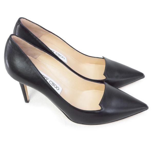 美品 JIMMY CHOO パンプス ブラック サイズ37 JCロゴ付き Black スエード・ポインテッドトゥ パンプス |LOVE