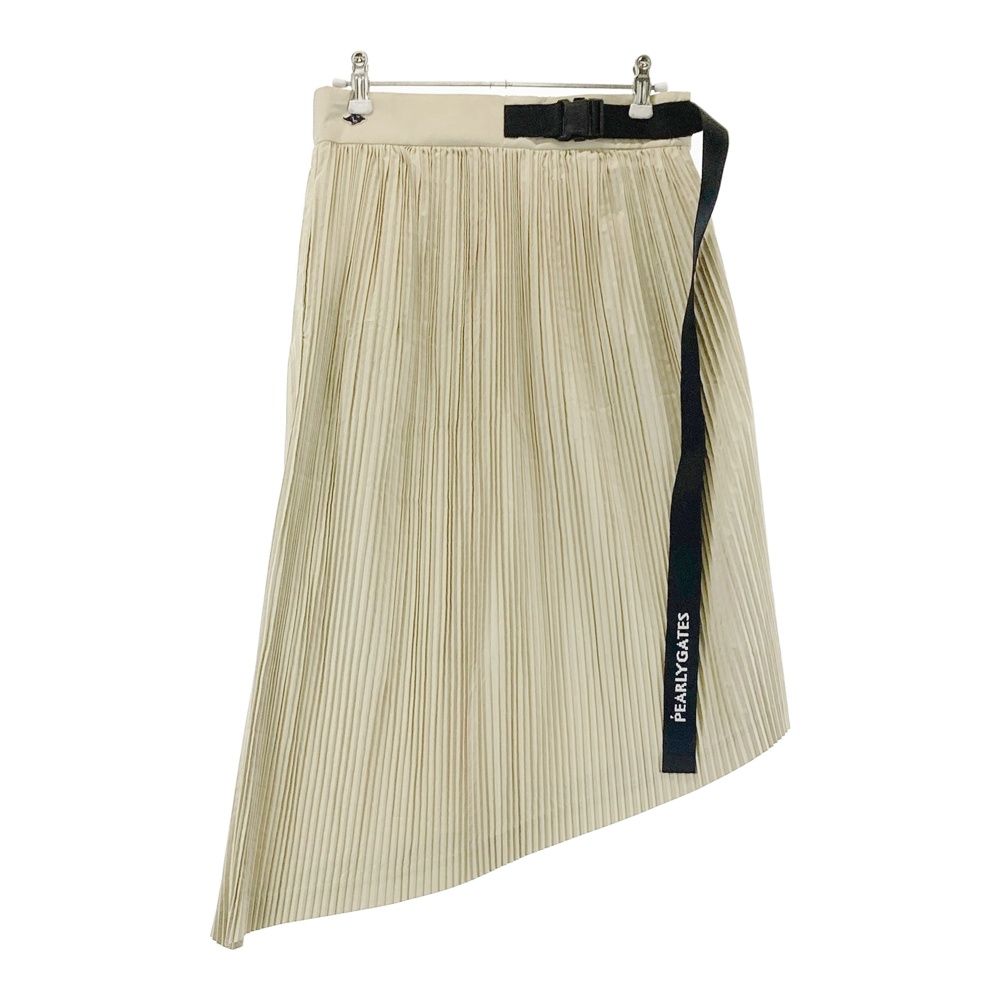 サイズ 1 PEARLY GATES パーリーゲイツ 055-1134310 裏地付アシメ プリーツスカート ベージュ系 240101532655 ゴルフウェア レディース ストスト