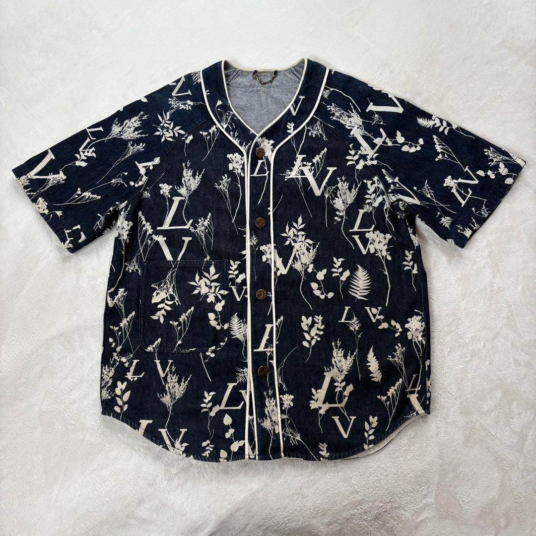 LOUIS VUITTON LVリーフデニム ベースボールシャツ 半袖シャツ