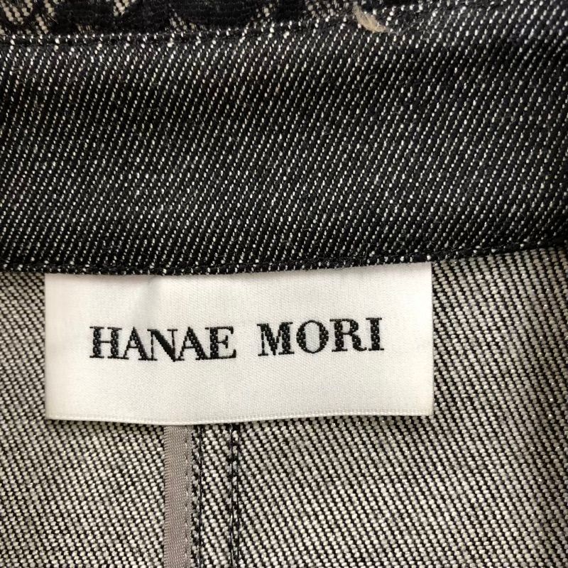 新品　タグ付き　ハナエモリ　七分袖　レースジャケット　HANAE MORI ハナエモリ 森英恵 ／ HANAE MORI ジャケット レース付き デニム