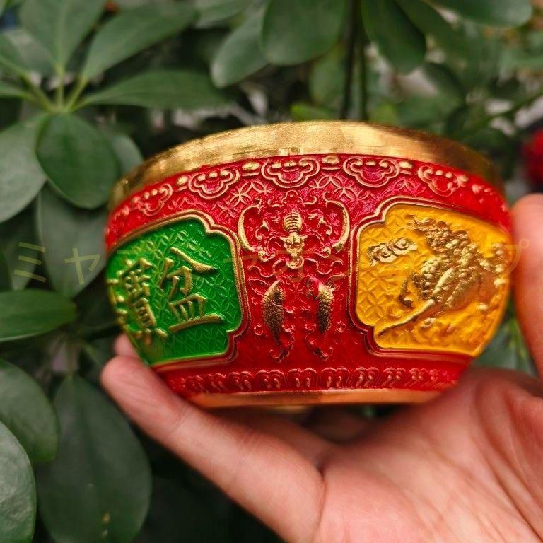 銅器 景泰藍聚宝盆 色絵麒麟聚宝盆 開運 風水 招財 置物 工芸品 銅器