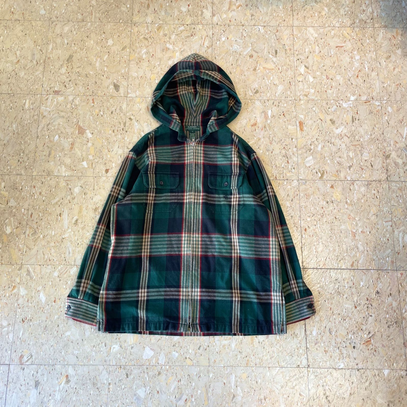Lauren Ralph Lauren】 ローレンラルフローレン フランネル フルジップ 
