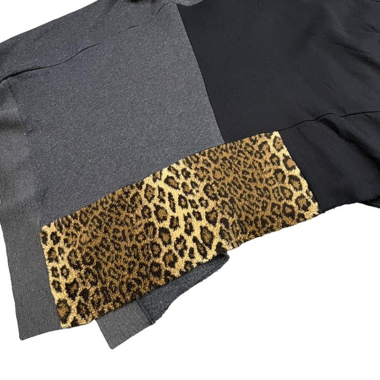 Y-3 12AW パネルパターン裏起毛スウェットハイネックポンチョ LOOK6