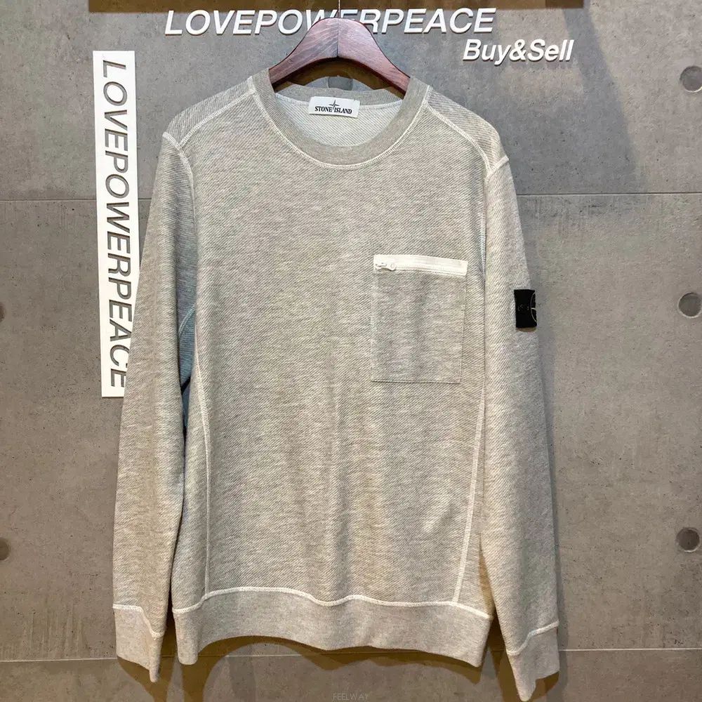 #국내판 STONE ISLAND(ストーンアイランド) ポケットストロー パーカー グレー- D110805