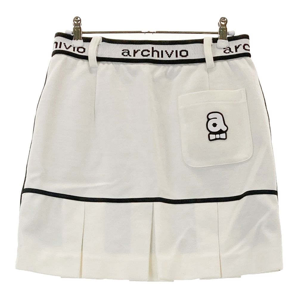 サイズ 38 ARCHIVIO アルチビオ 裏地付 ニットスカート ホワイト系 240101529797 ゴルフウェア レディース ストスト
