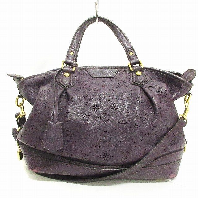 ルイヴィトン LOUIS VUITTON モノグラムマヒナ ステラPM ショルダーバッグ ハンド M93983 レザー 総柄 紫 パープル 鞄