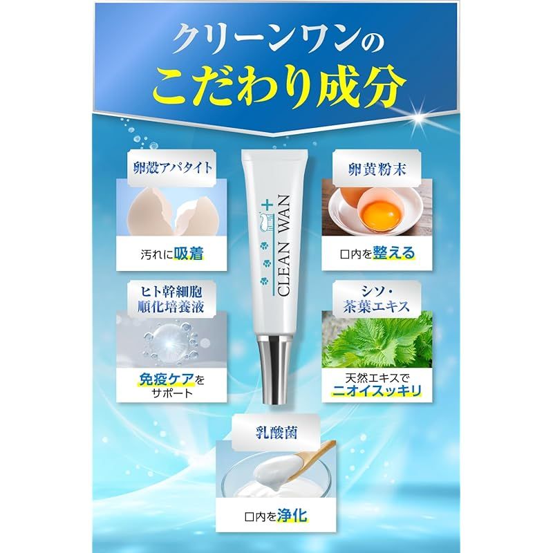 オーラルケア CLEAN WAN クリーンワン 犬 歯磨き ジェル 歯石取り 歯石除去 口臭対策 15g (1本) 0