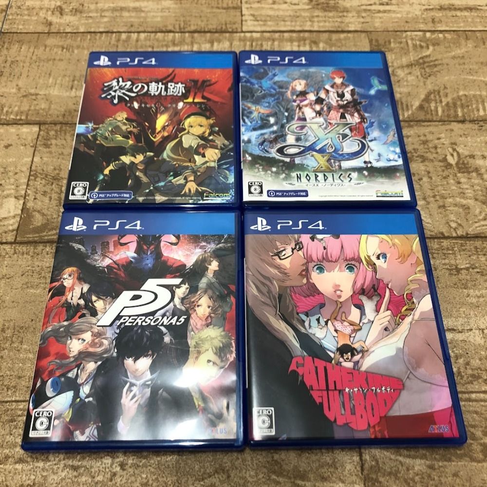08w13070 PS4 ゲームソフト４本セット キャサリン フルボディ イースXーノーディクスー 英雄伝説 黎の軌跡Ⅱ ペルソナ５ 品