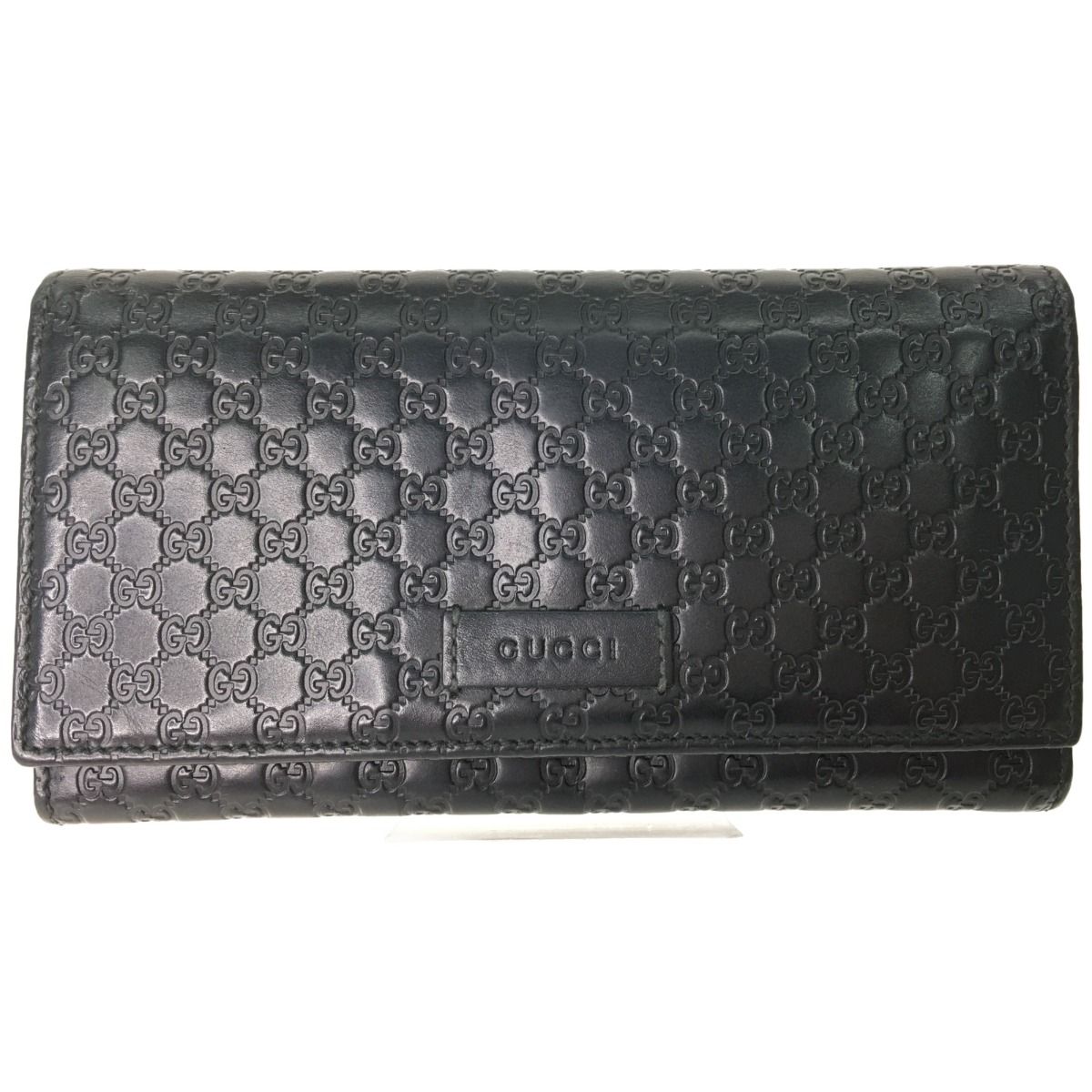 ▽▽GUCCI グッチ メンズ長財布 マイクログッチシマGG 449396 ブラック