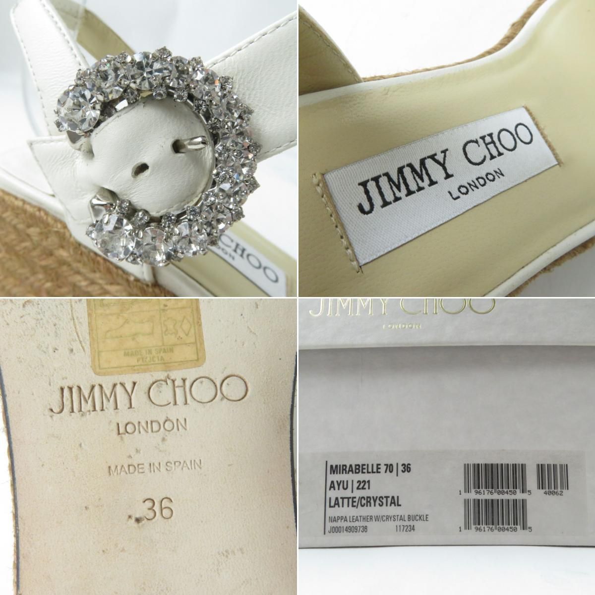 美品☆JIMMY CHOO ジミーチュウ 2022年 MIRABELLE 70 ビジュー装飾付