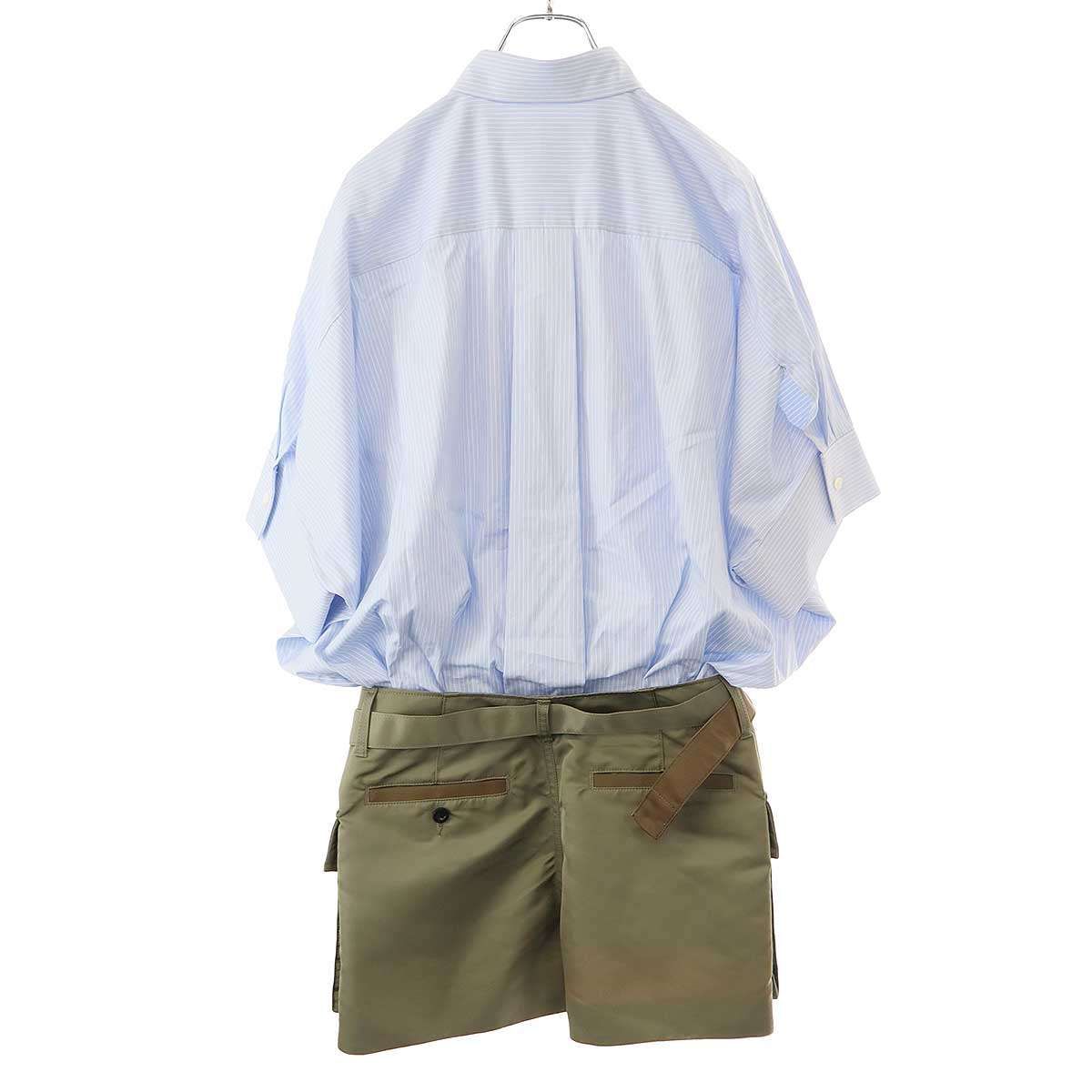 sacai サカイ 25SS Cotton Poplin x Nylon Twill Dress コットン