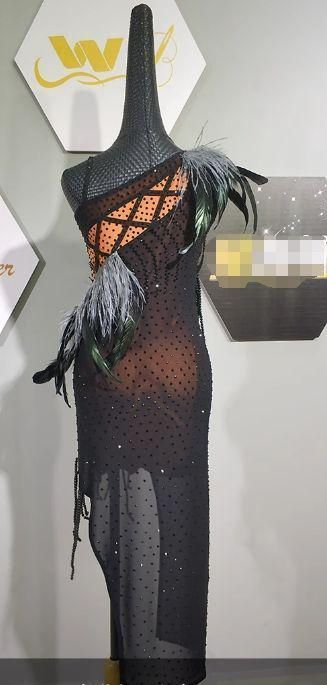 ★美品 社交ダンスドレス ラテンドレス ラテンワンピース 羽根 L ☆美品 社交ダンスドレス ラテンドレス ラテンワンピース 羽根 L