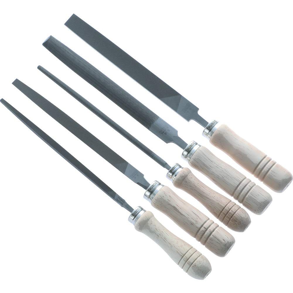 中目 5種類セット 刃長150 木柄付 鉄工用ヤスリ TRUSCO トラスコ