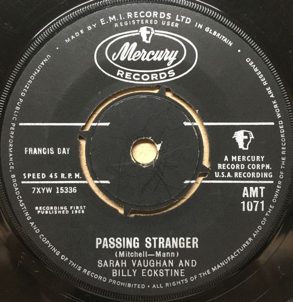 英7” Sarah Vaughan & Billy Eckstine Passing Stranger