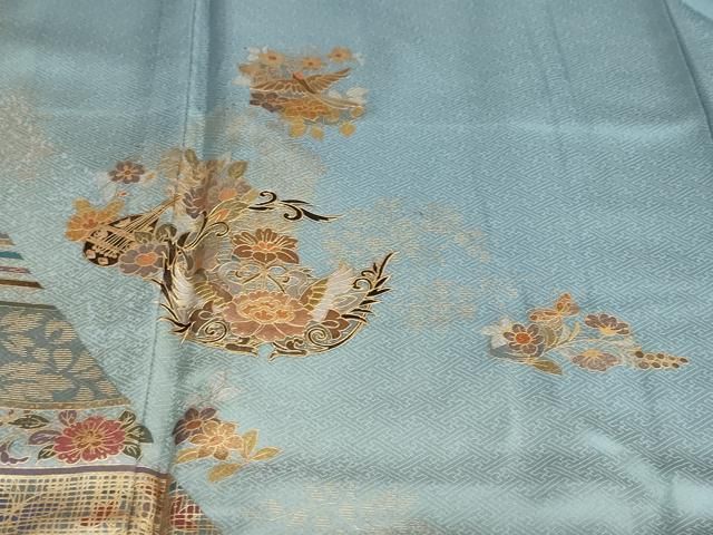 平和屋着物▽訪問着 花鳥楽器文 金彩 正絹 逸品 DAAV4752ud