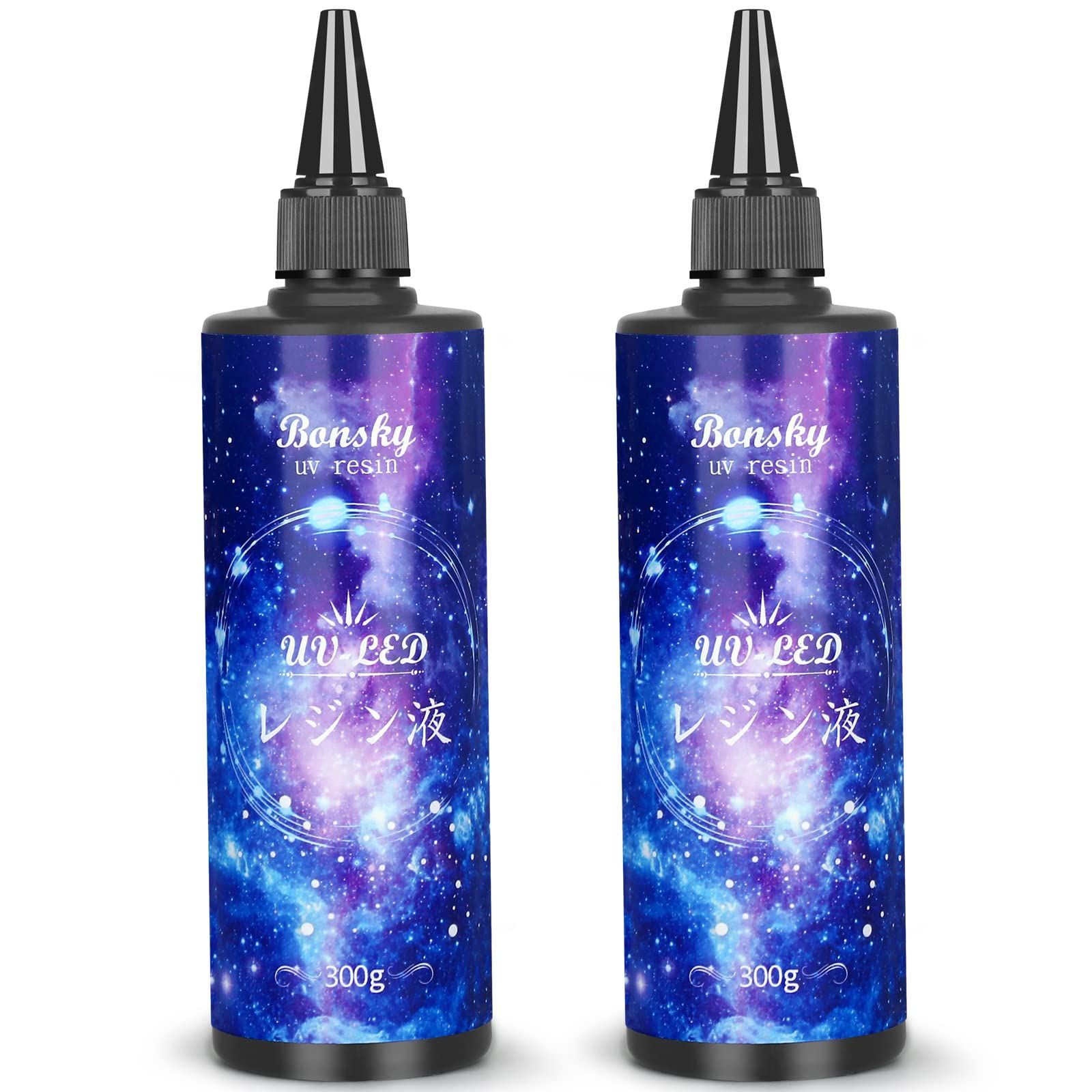 人気 Bonsky レジン液 UV|LED対応レジン液 大容量600g ハードタイプ成形 UVレジン液DIY手作り装飾急速に硬化 低アレルギー性