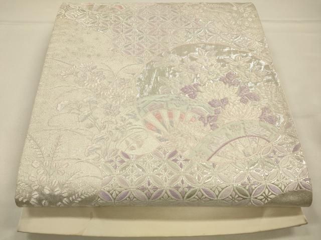 専用帯3912 3351 3729 3872 四点セット●東京ますいわ屋扱い 平和屋着物◎六通柄袋帯 唐織 吉祥花文 銀糸 正絹 逸品 CAAW9358qe